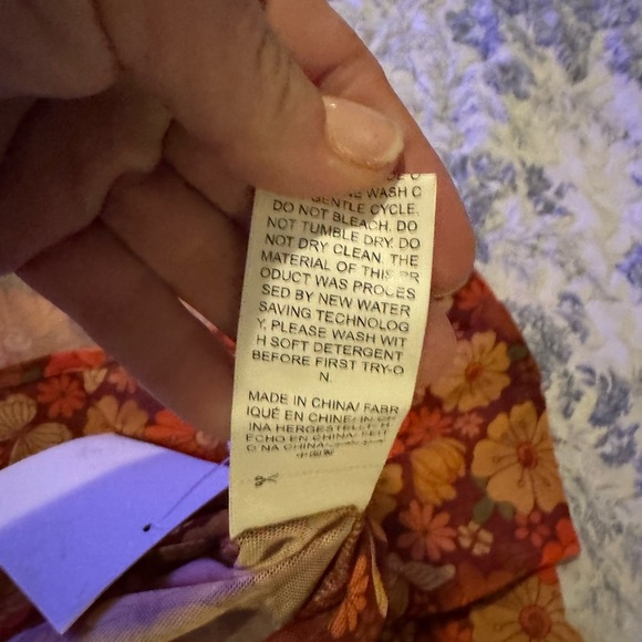 Floral Tie-Front Chiffon Top - Orange and Brown - Picture 8 of 8